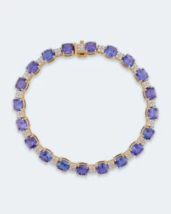Armband Mit Tansanit AAAA Und Brillant