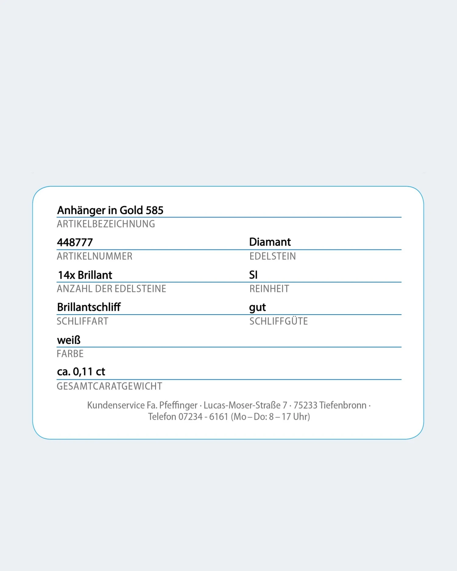 Brillant-Anhänger 0,11 Ct 5 Brillant-Anhänger 0,11 Ct – Bild 3