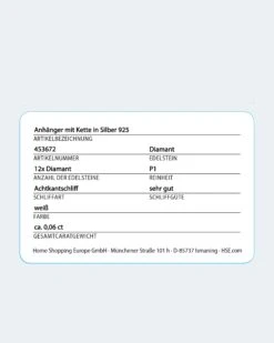 Diamant-Anhänger Mit Kette 0,06 Ct -Modegeschäft 59594347 60ec23bc d2c9 11ec 8f3c 5a72d431453d pics2080