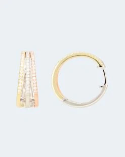 Creolen Tricolor Mit Zirkonia