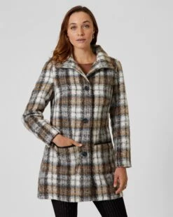 Karomantel Mit Wollanteil