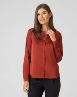 Bluse Mit Kontrast-Details