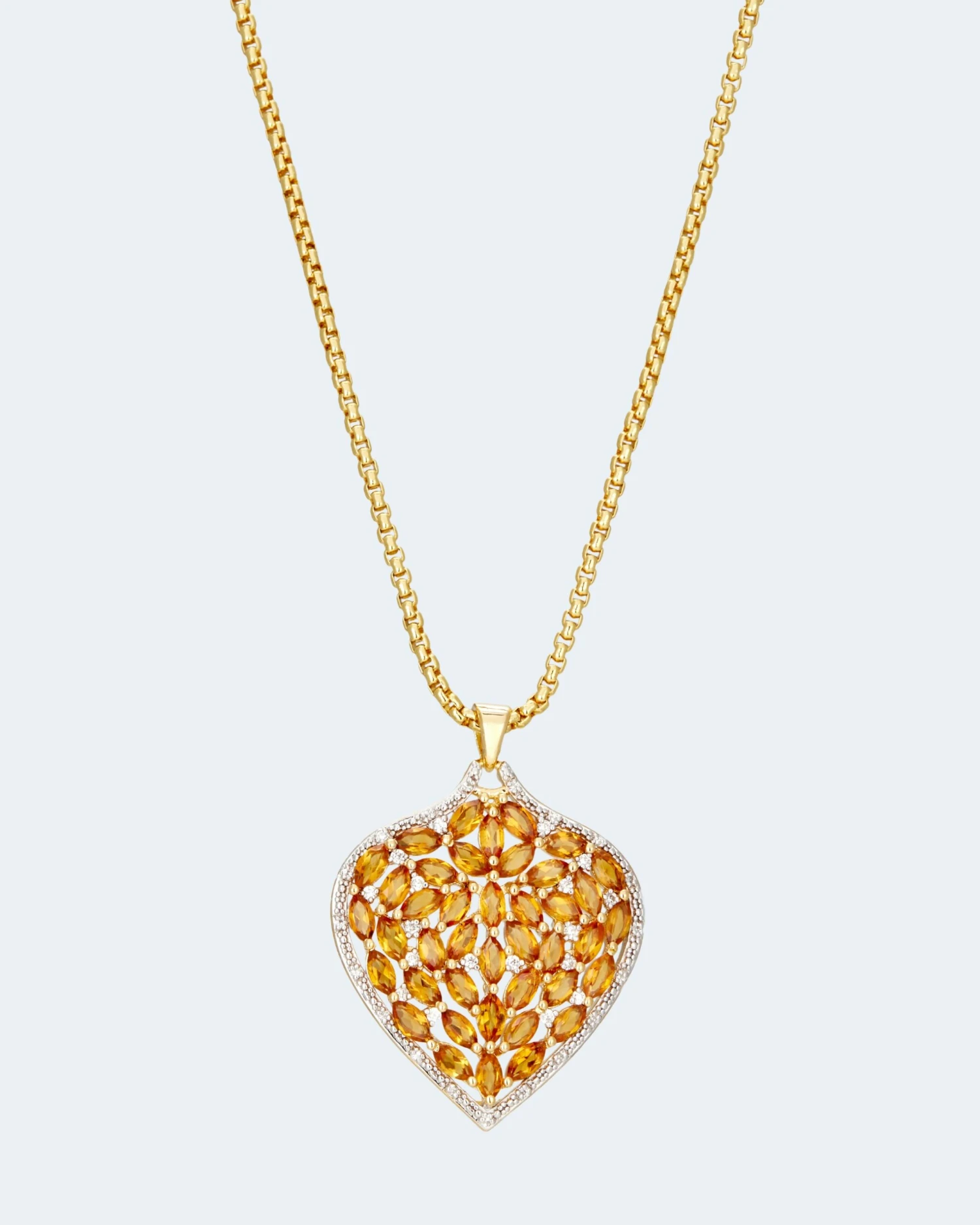 Anhänger Mit Madeira Citrin Und Zirkon 4 Anhänger Mit Madeira Citrin Und Zirkon – Bild 2