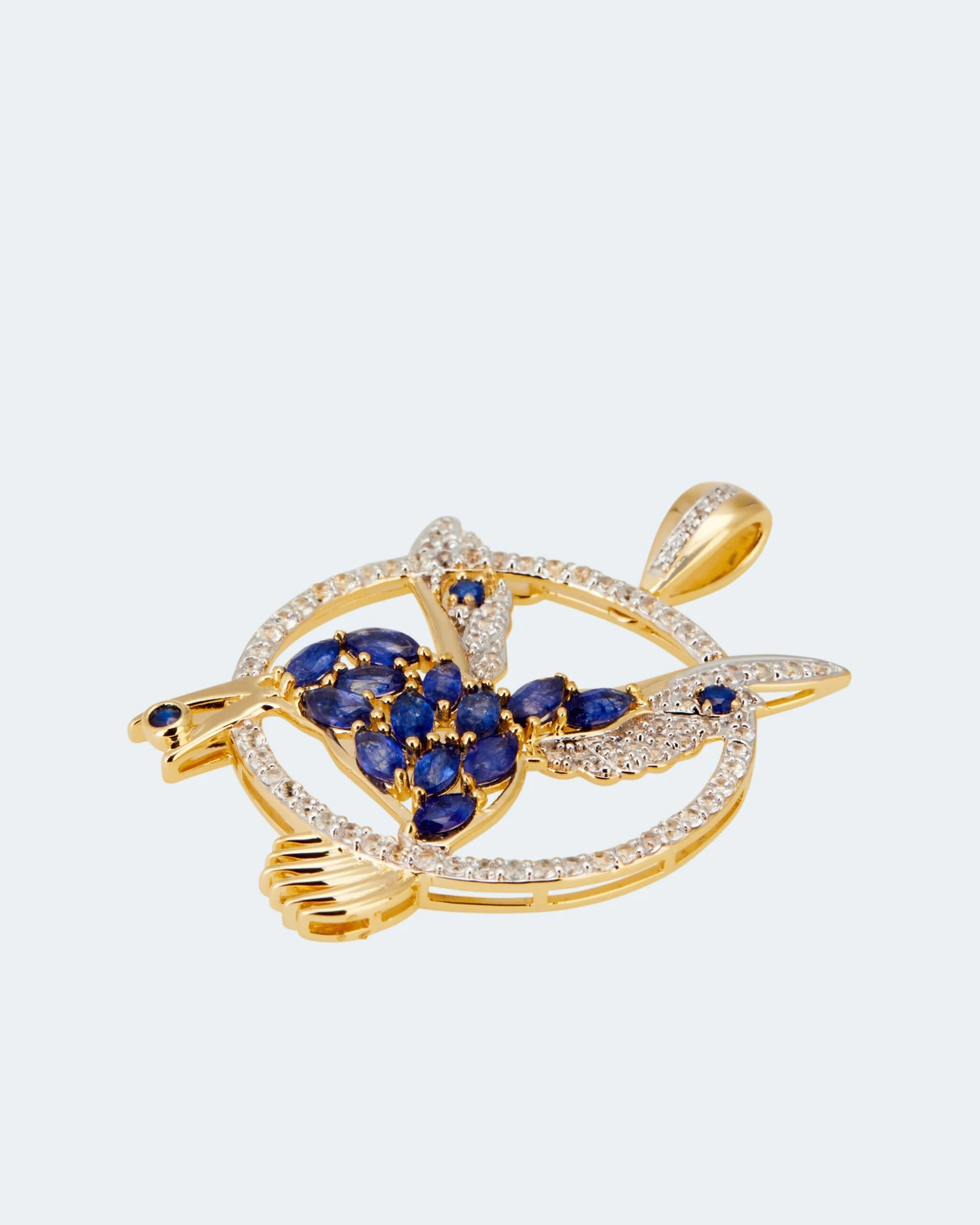 Anhänger "Vogel" Mit Saphir Und Zirkon 5 Anhänger "Vogel" Mit Saphir Und Zirkon – Bild 3