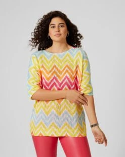 Pullover Mit Zick-Zack-Print