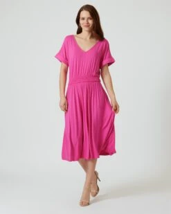 Midi-Kleid Mit Raffung