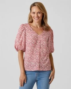Bluse Mit Blümchendruck