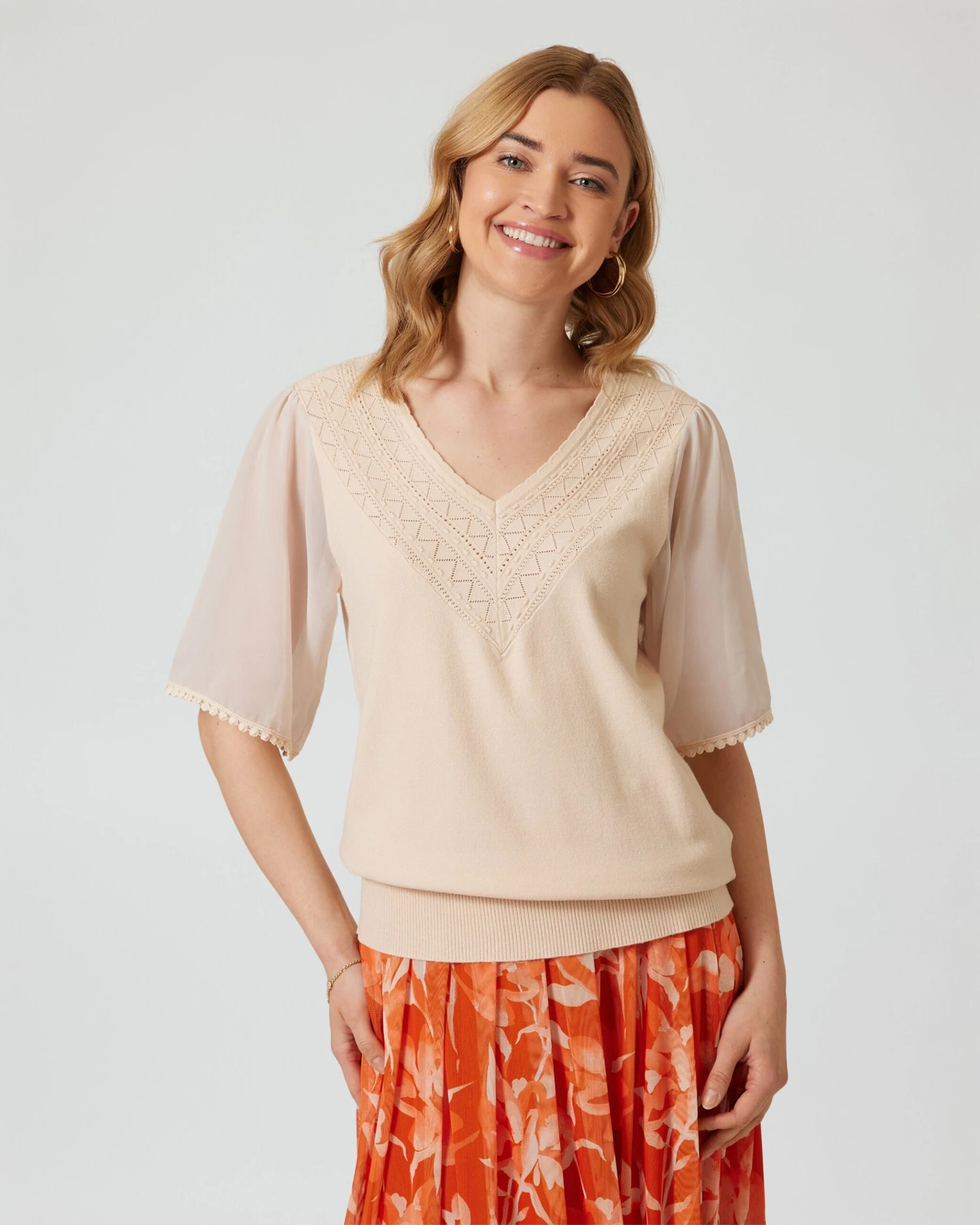 Pullover Mit Chiffonärmeln 9 Pullover Mit Chiffonärmeln – Bild 7