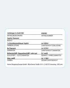 Anhänger Mit Saphir & Diamanten -Modegeschäft 59751647 d4e02b71 a628 11ed a353 5a72d431453d pics2080