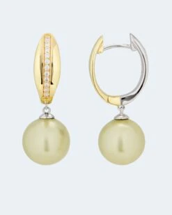 Wende-Creolen MK-Perle 11mm & Zirkonia