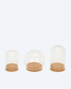 Glashauben Mit Korken, 3tlg.