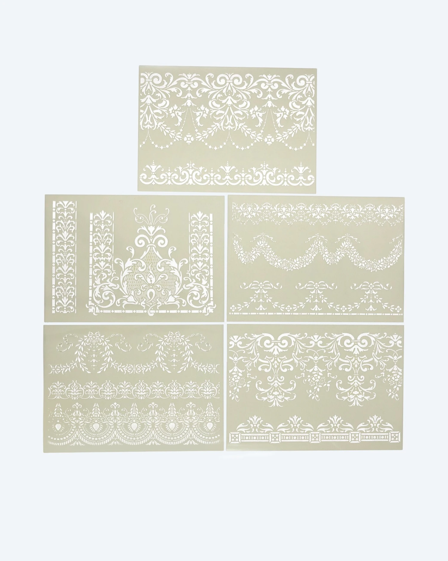 Mylar Schablonen 5 Stück 3 Mylar Schablonen 5 Stück