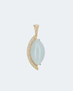 Anhänger Mit Milky Aquamarin Und Zirkon