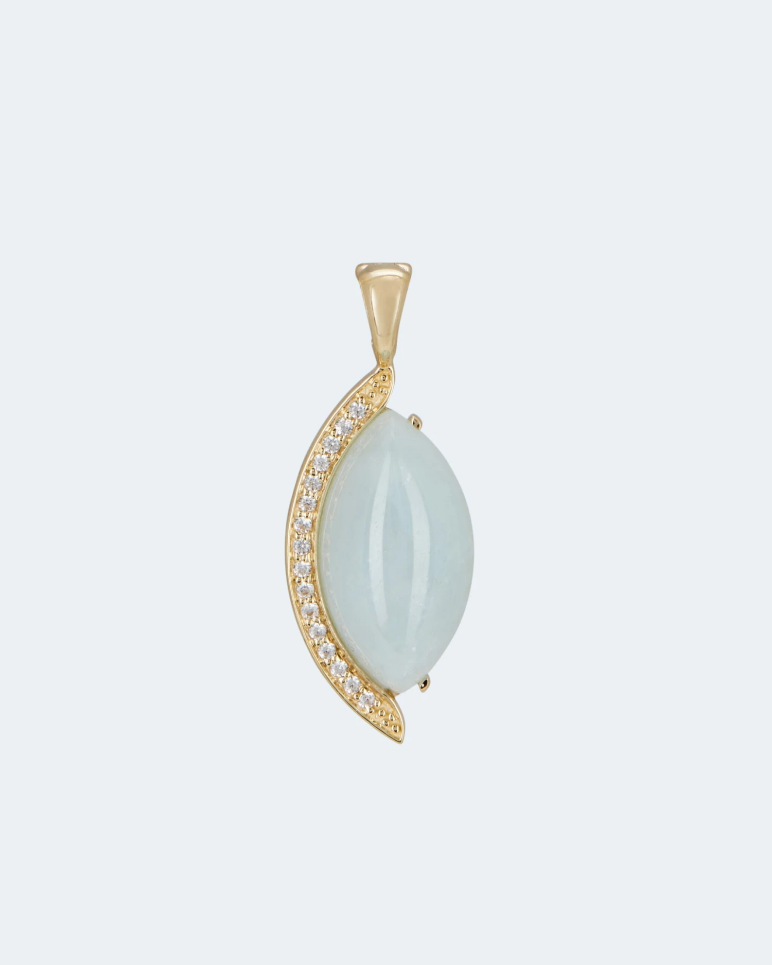 Anhänger Mit Milky Aquamarin Und Zirkon 3 Anhänger Mit Milky Aquamarin Und Zirkon