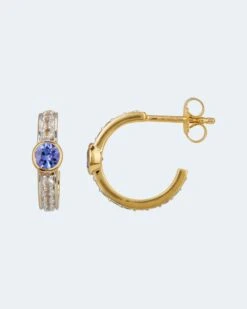 Ohrstecker Mit Tansanit AA+ Und Weißtopas