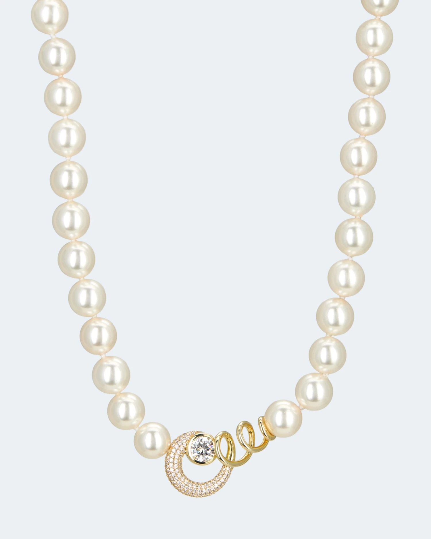 Collier MK-Perlen 10 Mm & Zirkonia 4 Collier MK-Perlen 10 Mm & Zirkonia – Bild 2