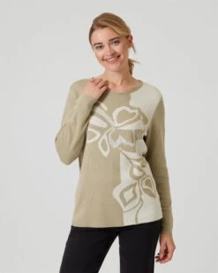 Pullover Mit Jacquard Blume & Strass -Modegeschäft 59802737 a59cf29c e4cd 11ed 9083 5a72d431453d pics2080