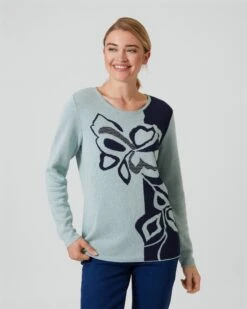 Pullover Mit Jacquard Blume & Strass -Modegeschäft 59802759 c3ff3265 e4cd 11ed 9083 5a72d431453d pics2080
