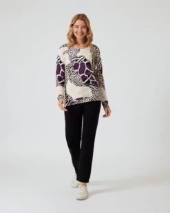Classic Pullover Mit Animaldruck-Mix -Modegeschäft 59803728 9d4db035 e595 11ed 9083 5a72d431453d pics2080