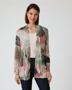 Cardigan Mit Leo- Und Blätterdruck