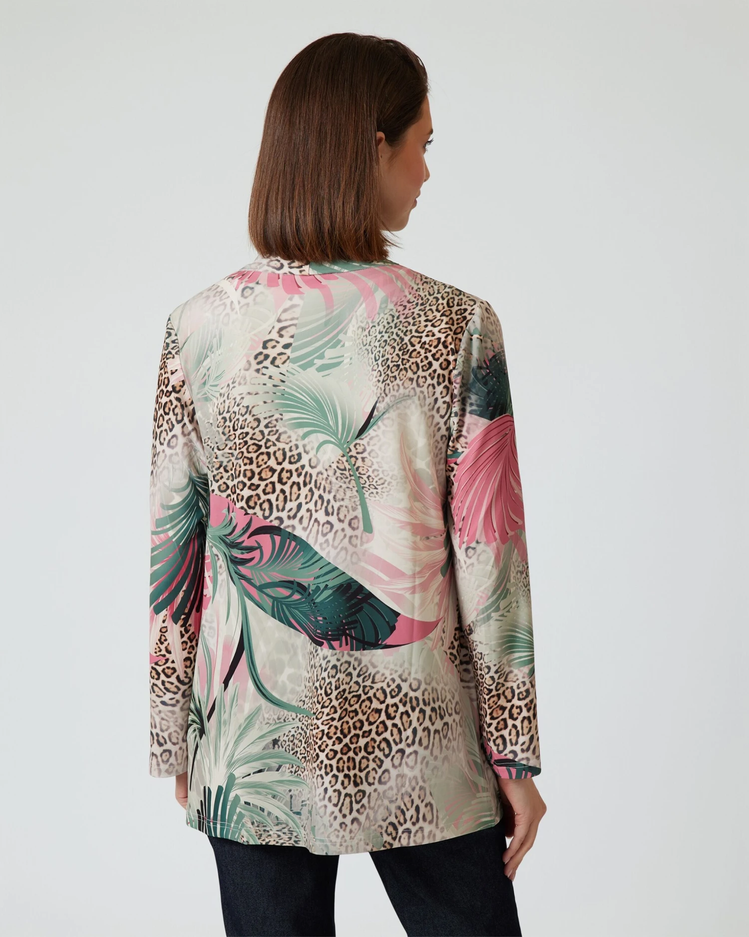 Cardigan Mit Leo- Und Blätterdruck 6 Cardigan Mit Leo- Und Blätterdruck – Bild 4