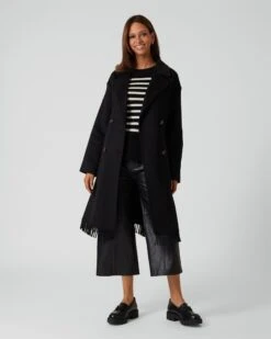 Doubleface-Mantel Mit Fransen