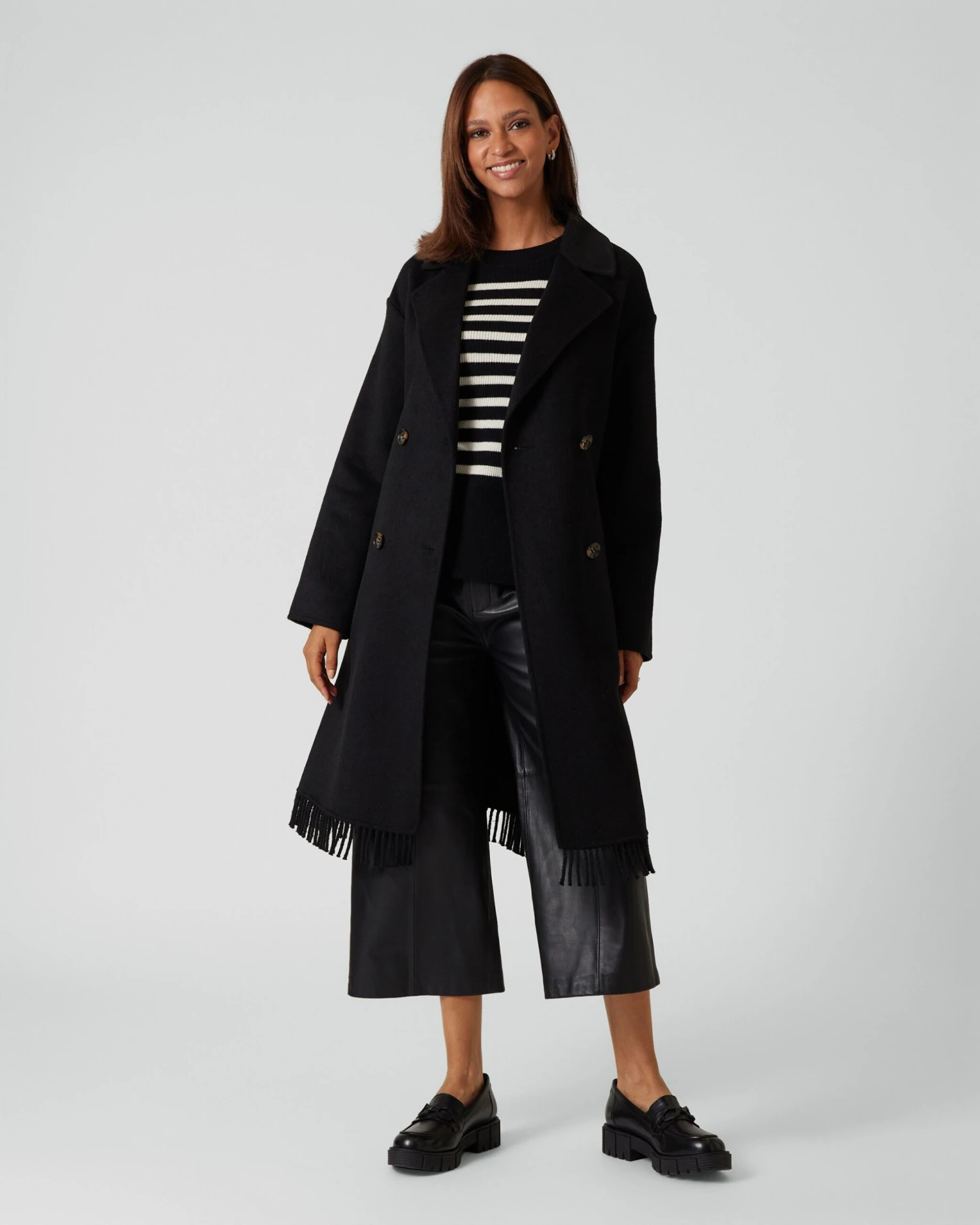 Doubleface-Mantel Mit Fransen 4 Doubleface-Mantel Mit Fransen – Bild 2