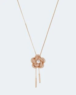Y-Collier Mit Blüte Und Deko-Kristallen
