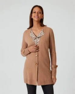 Longcardigan Mit Riegeldetail