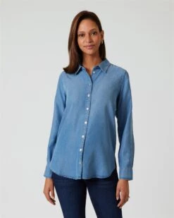 Jeanshemd Mit Schmuckkette