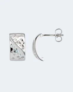 Halbcreolen Mit Blautops & Zirkon