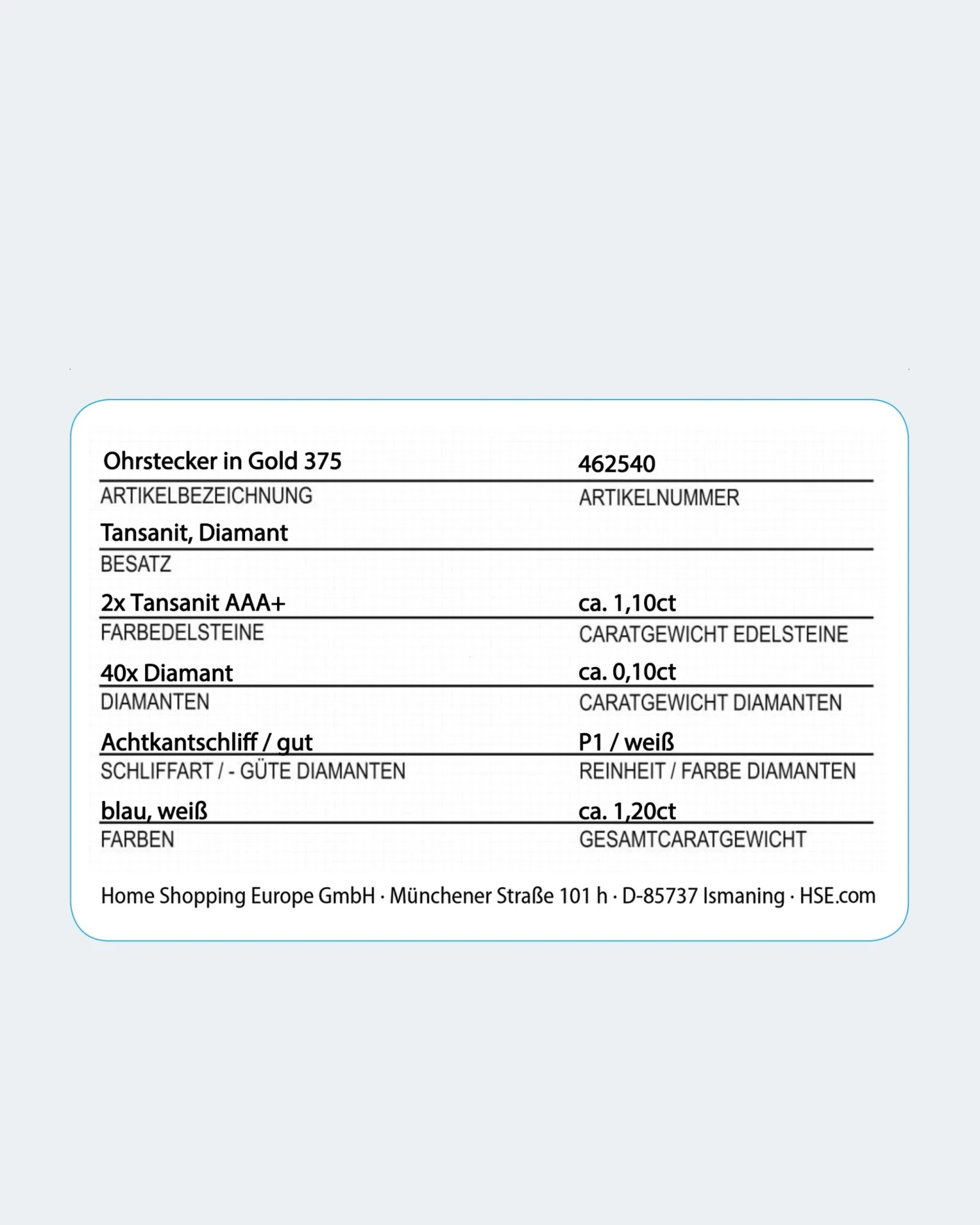 Ohrstecker Mit Tansanit AAA+ & Diamanten 5 Ohrstecker Mit Tansanit AAA+ & Diamanten – Bild 3