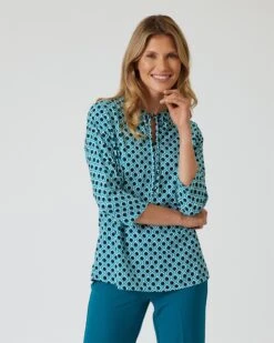 Tunika-Bluse Mit Grafikmuster