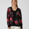 Cardigan Mit Rosen-Jacquard