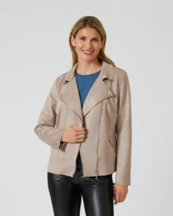 Jacke Aus Velourslederimitat