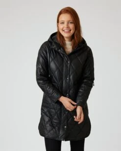 Longjacke Leder-Optik