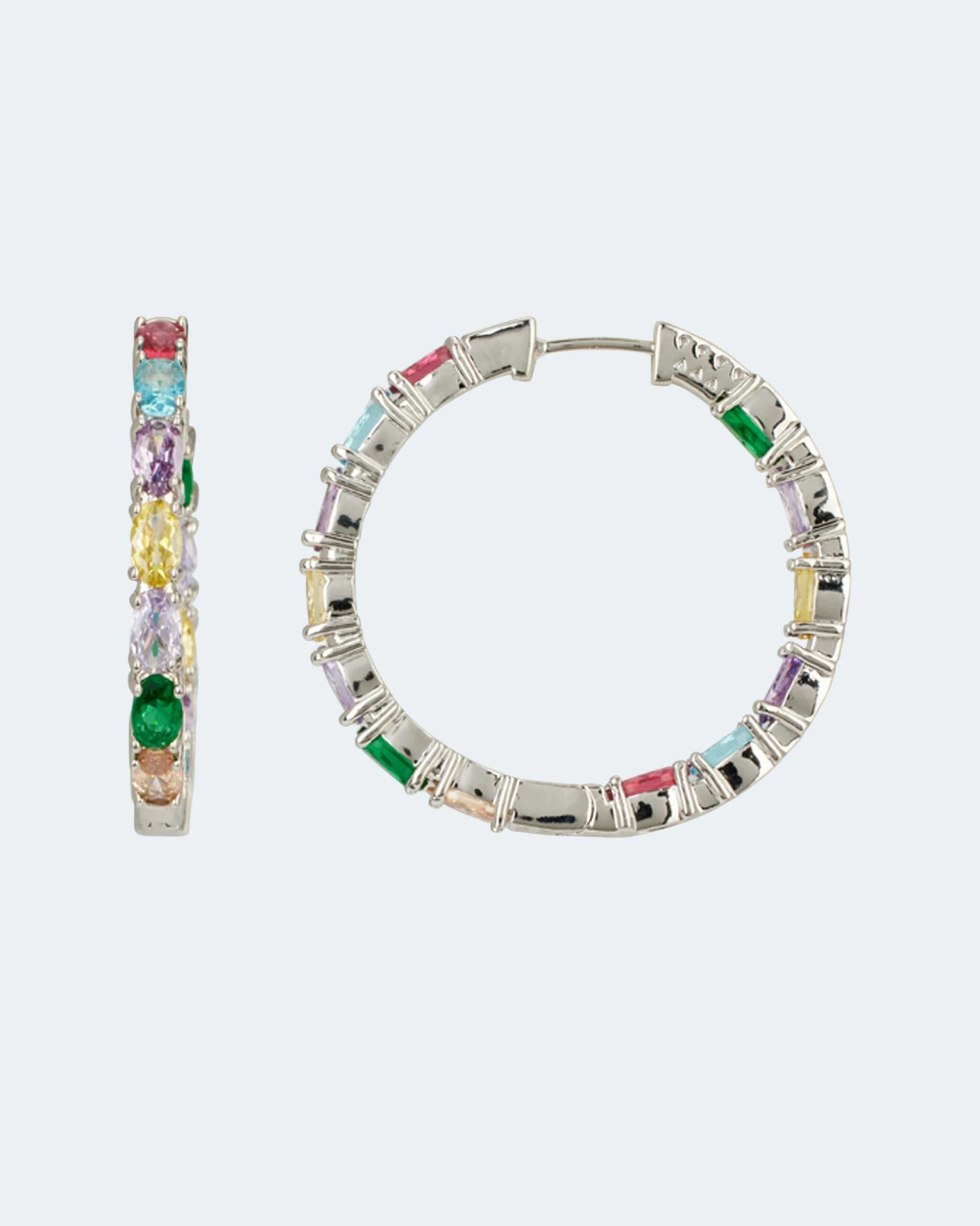 Creolen Mit Glassteinen Und Zirkonia 3 Creolen Mit Glassteinen Und Zirkonia