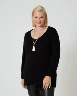 Pullover Mit Tiefem V-Ausschnitt
