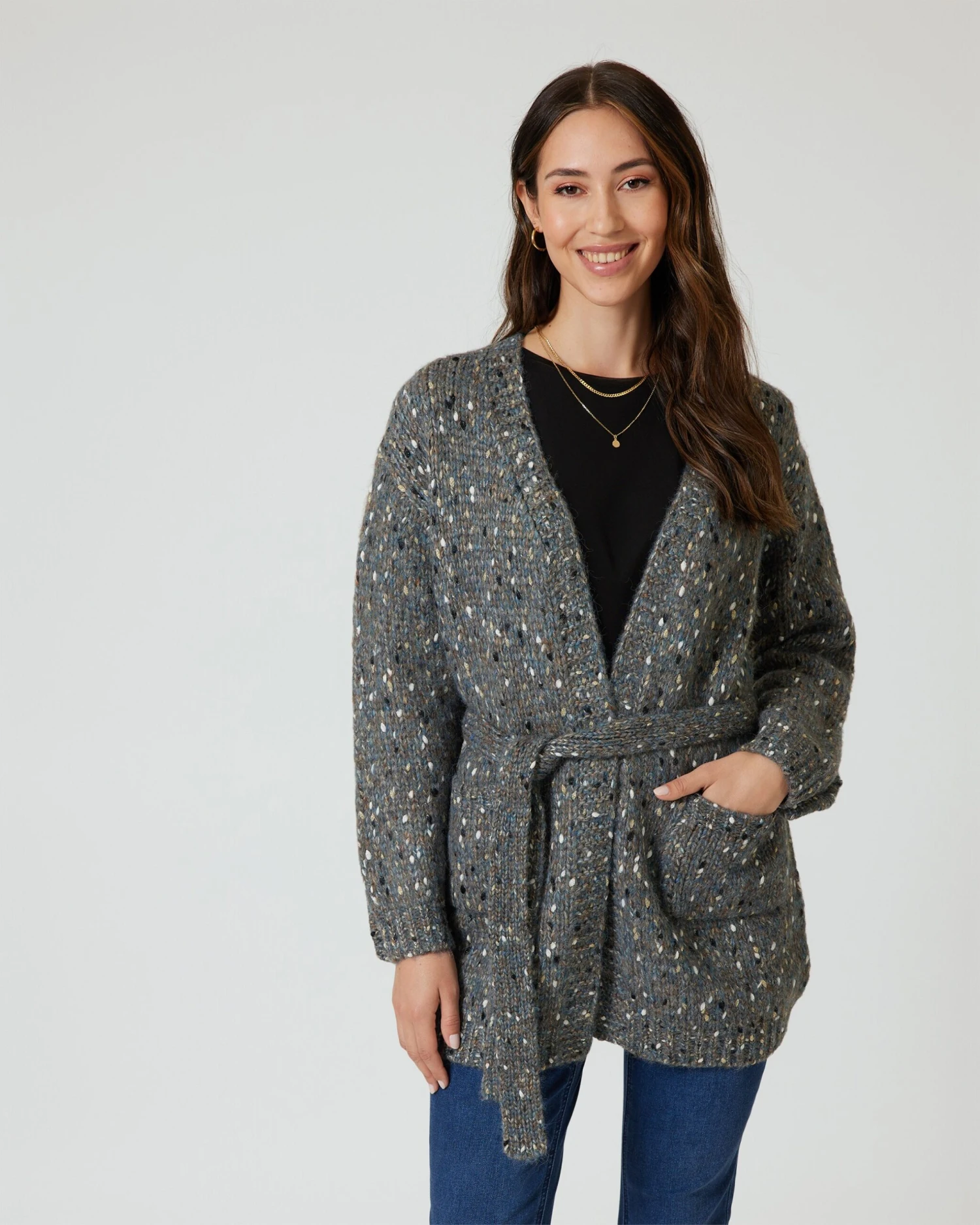 Cardigan Mit Goldjacquard 4 Cardigan Mit Goldjacquard – Bild 2