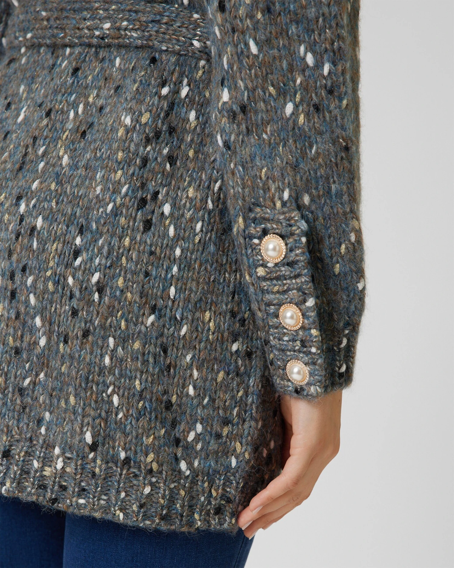 Cardigan Mit Goldjacquard 7 Cardigan Mit Goldjacquard – Bild 5