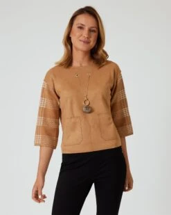 Pullover Aus Velourslederimitat