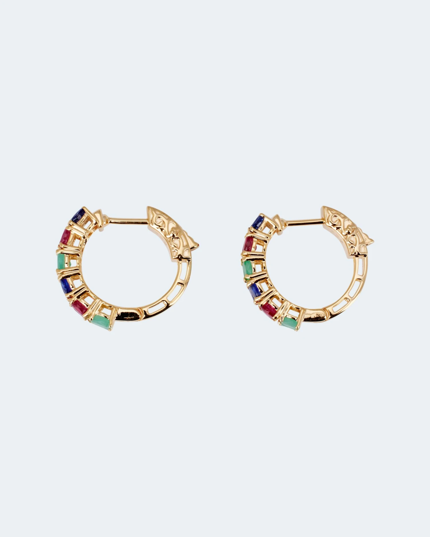 Creolen Mit Multi-Edelstein 4 Creolen Mit Multi-Edelstein – Bild 2