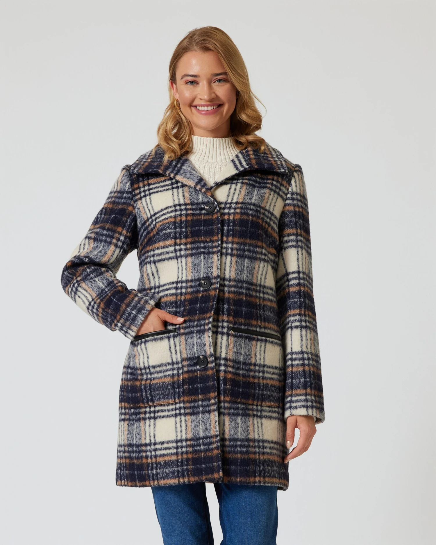 Karomantel Mit Wollanteil 7 Karomantel Mit Wollanteil – Bild 5