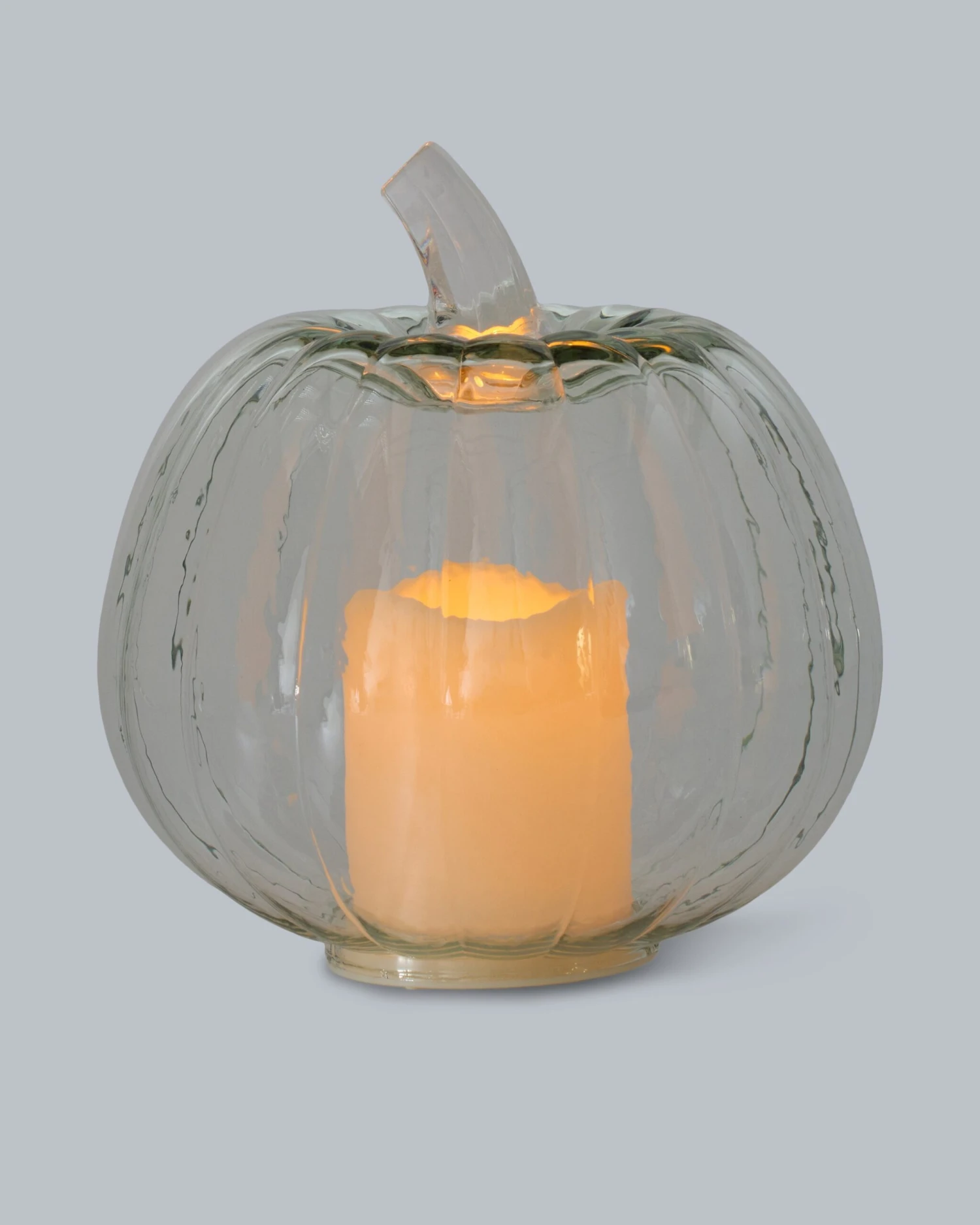 Glaskürbis Mit LED-Kerze 4 Glaskürbis Mit LED-Kerze – Bild 2