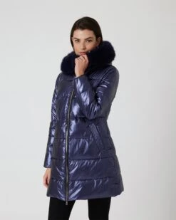 Steppjacke In Metallic-Optik