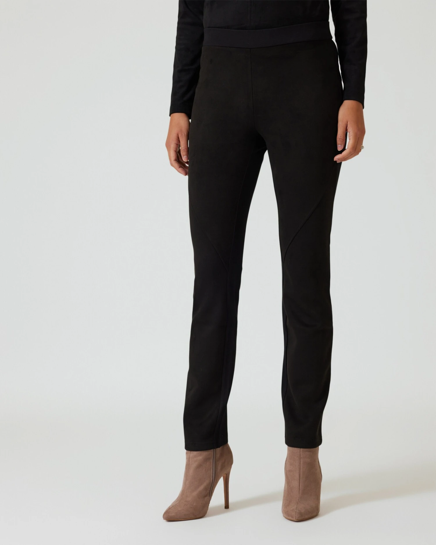 Hose Ponte Mix Mit Veloursleder-Imitat 3 Hose Ponte Mix Mit Veloursleder-Imitat