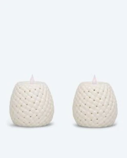 LED-Keramik-Kerzen "Tannenzapfen", 2tlg.