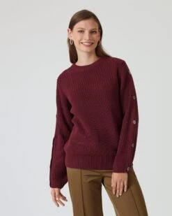 Pullover Mit Deko-Knöpfen