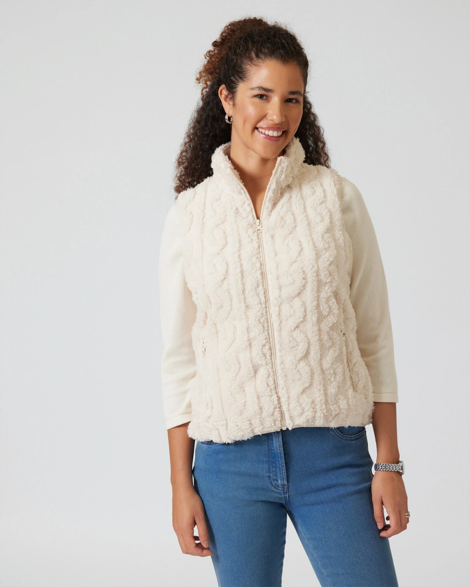 Weste Mit Strukturmuster 4 Weste Mit Strukturmuster – Bild 2